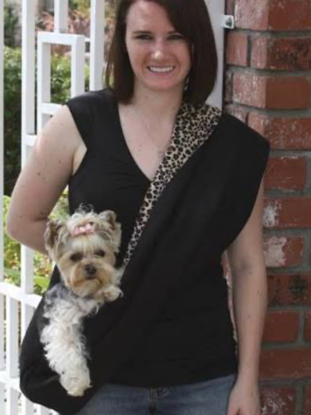 Susan Lanci Black Pet Sling in  Suede